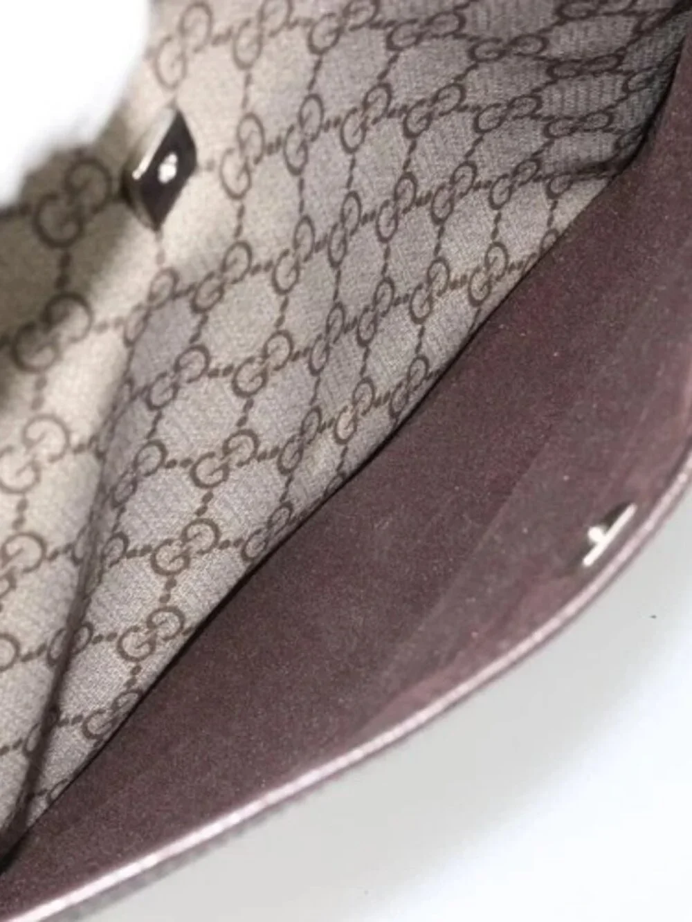 GUCCI GG Supreme Shoulder Bag PVC Beige Silver 141626 Auth 190277A